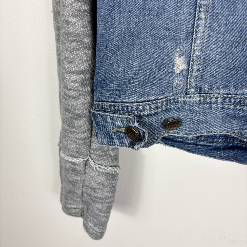 Free People Denim Jacket Women’s Hooded - Picture 10 of 12